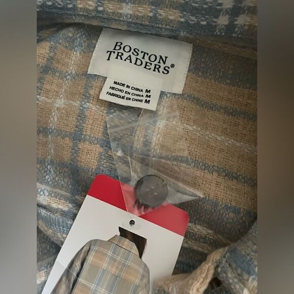 🆕 Women's Boston Traders shacket in peach/baby blue/white plaid - Picture 6 of 8